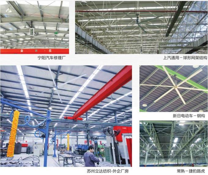 Havalandırma dişli motor direği ev için monte HVLS tavan fanı 8