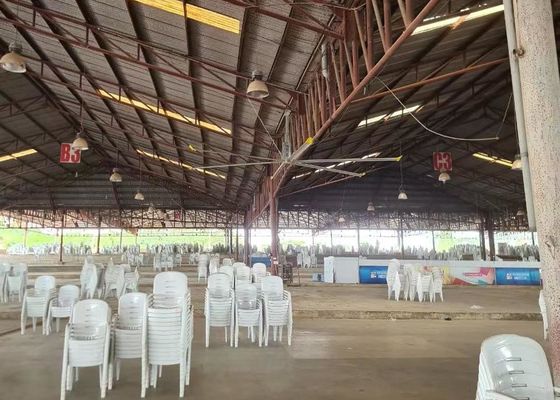 İyi bir fiyat. Yatay Hava Soğutucu HVLS Tavan Ventilatörü 24 Ayak Sanayi Tavan Ventilatörü ODM çevrimiçi