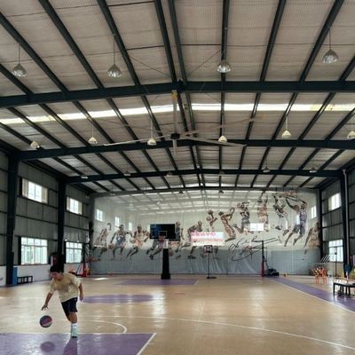 İyi bir fiyat. Süper Yüksek Hacimli Basketbol Havalandırma Çatı Montajı AC Elektrik Akım Tipiyle HVLS Fan çevrimiçi