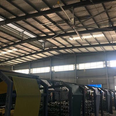İyi bir fiyat. Endüstriyel Depo Soğutma PMSM Motoru için Al-Mg Blade Malzeme Tavan Ventilatörü çevrimiçi